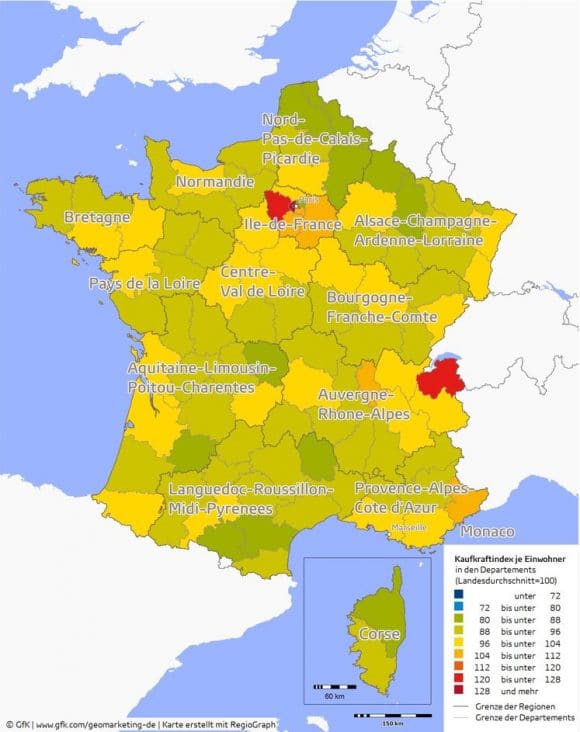 GfK Kaufkraft Frankreich 2016