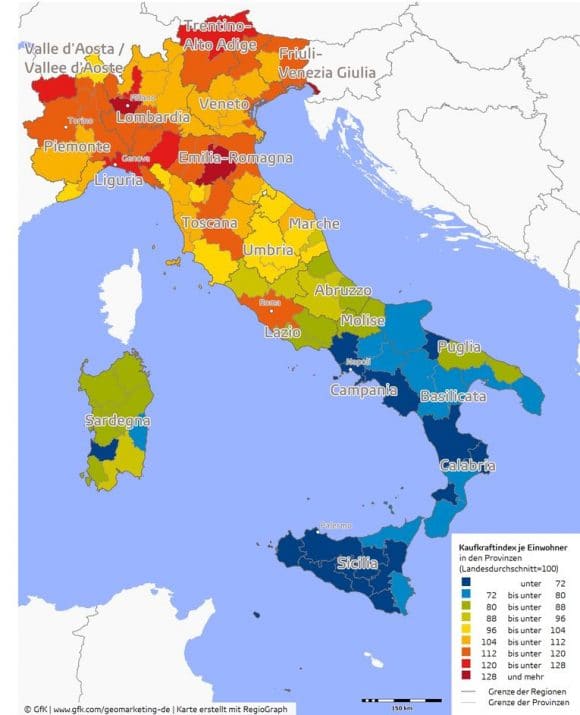 GfK Kaufkraft Italien 2016