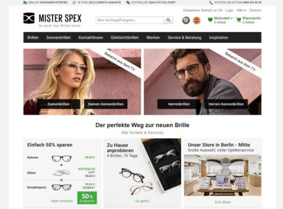 10 Jahre Mister Spex - die Website des Online-Optikers