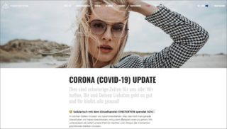 Einstoffen: Landing Page zur Corona-Aktion für Augenoptiker