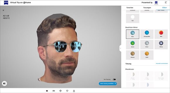 Zeiss Virtual Try-on Avatar Sunglasses