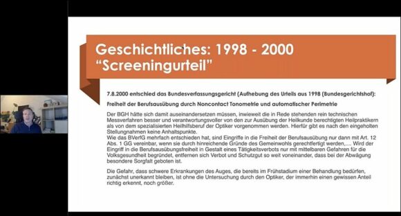 eyebizz und partnerauge: KI versus Augenoptik Screening-Urteil screenshot webinar