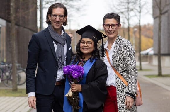 Aalen Master Abschluss 2023: Absolventin Nepal - Meyer, Bhitrikoti, Wutschke - c Julia Eberhardt