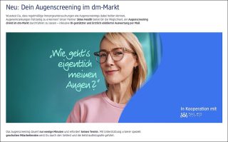 Skleo Augen-Screening dm Drogerie screenshot website