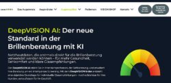 DeepVision AI : Brillenberatung mit KI (epitop screenshot website)