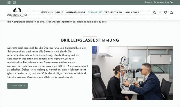 Augenvorsorge und Augen-Screening Augenoptiker Screenshot