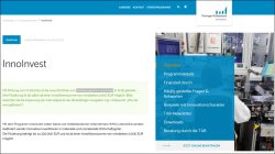 Fördermittel InnoInvest Screenshot