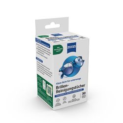 Das Bild zeigt eine Reinigungstücher-Verpackung von Zeiss