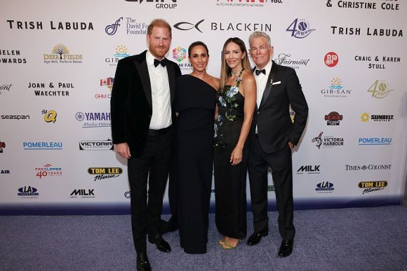 David Foster Foundation 2026: Harry, Meghan und Katharine McPhee sowie David Foster (Blackfin, Foto: Vito Amati)